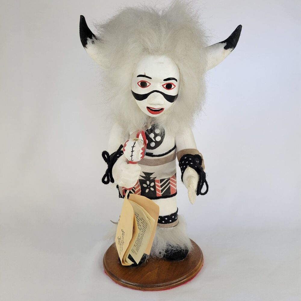 Vtg Mosairu Jemez White Buffalo Kachina Doll Signed Marilyn Andresen Arizona 14"